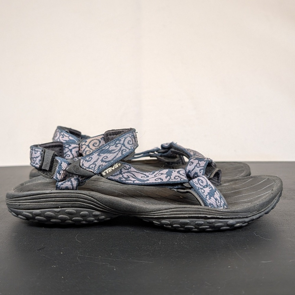 Teva Blue Grey Swirl Sport Sandals Women's 10 Hiking Water Shoes 6465